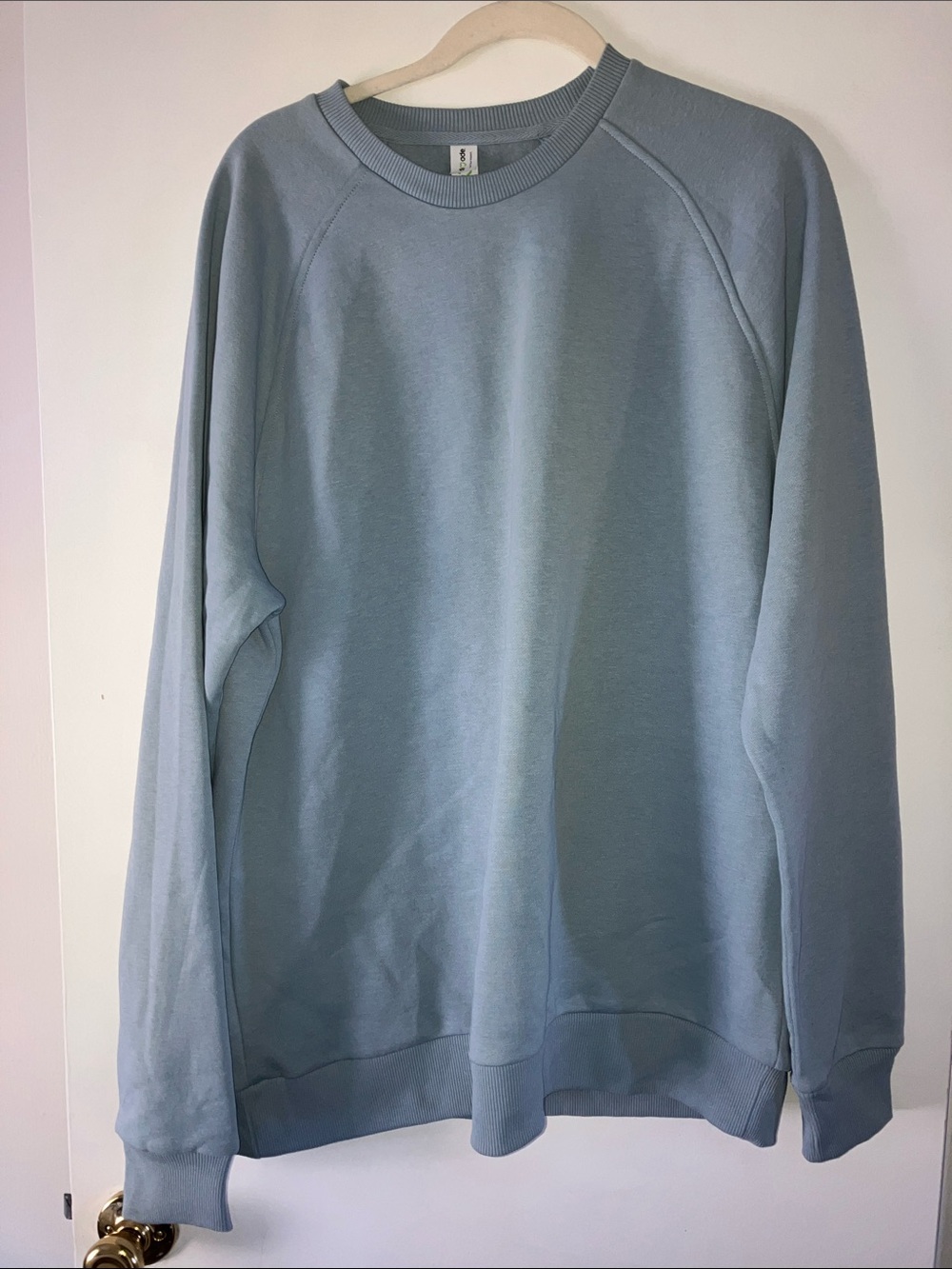 Allmade Blue unisex Crewneck longer length fleece sweatshirt Sz L